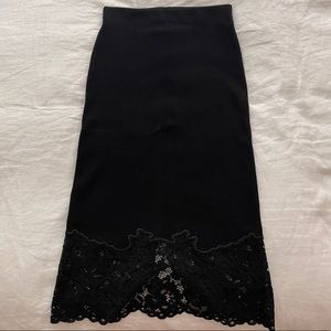 Express Black Laced Pencil Skirt